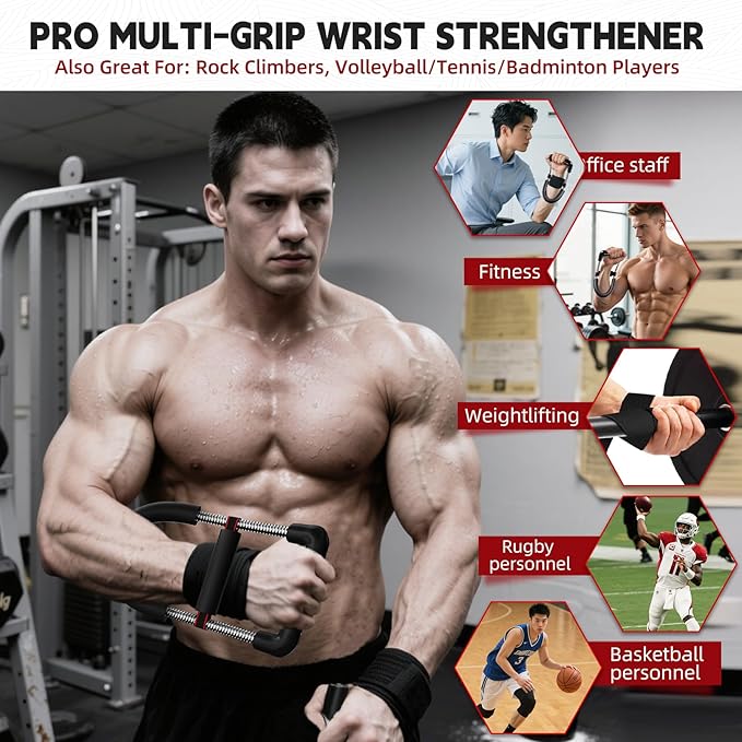 Adjustable Twister Arm Trainer, Chest Trainer for Men, 2025 New 66-130LB Adjustable Arm Exercise Equipment with A Pair of Wrist Straps, Portable Home Chest Workout Equipment