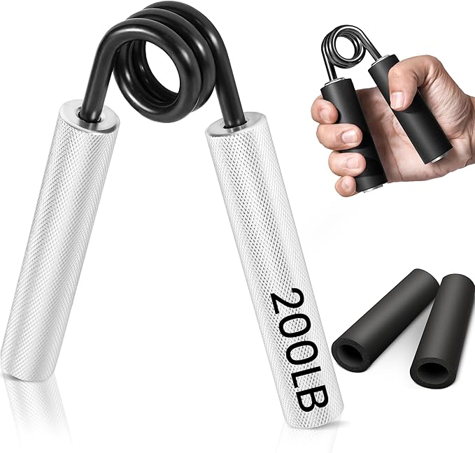 FLYFE Grip Strength Trainer, Hand Grip Strengthener, Forearm Strengthening Devices Metal Hand Exercisers Non-Slip Wrist Workout Trainer for Men Women Training Recovery, 1/4/6 Pack, 50LB-350LB