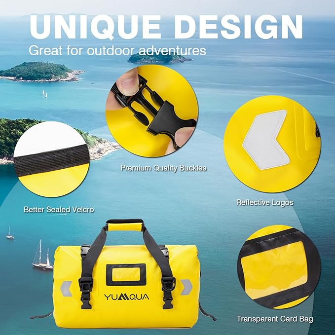 Waterproof Duffel Bag, Large Duffle Bag for Travel Heavy Duty Dry Bag with Durable Strap & Handle for Outdoor Motorcycle Boating Rafting Kayaking Paddleboarding
