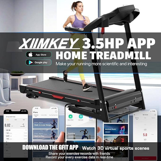 Walking Pad Treadmill Treadmills for Home Folding Treadmill with Incline 3.5HP Quiet Brushless, Running Machine 330 Lbs Capacity, App, Pulse Sensor Heart Rate with LCD Display Holder for Cup & Phone