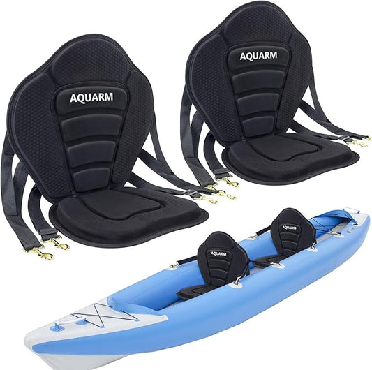 Deluxe Padded Kayak Seat with Adjustable Backrest - Universal Fit for Canoe, Fishing Boat & More