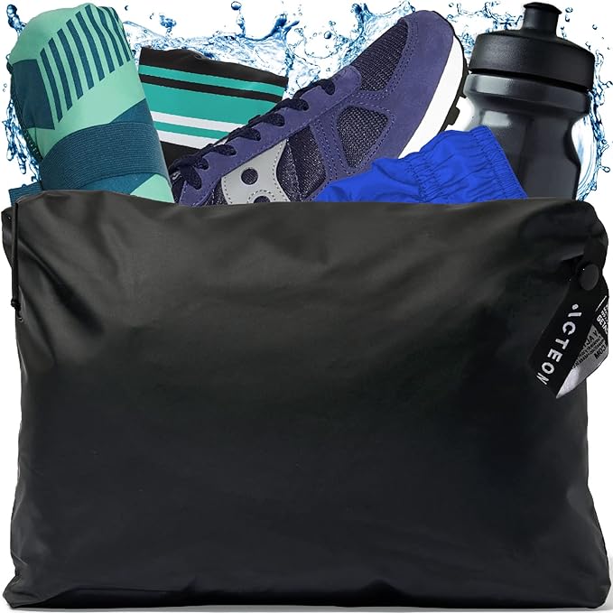 Acteon Wet Dry Gym Bag, Large Travel Water-Resistant Swimsuit & Clothes Organizer, Foldable Pocket Sized Pool, Beach Workout Bags, Fit for Men, Women, Swim, Shoes & Towels, Toiletries, Dirty Laundry