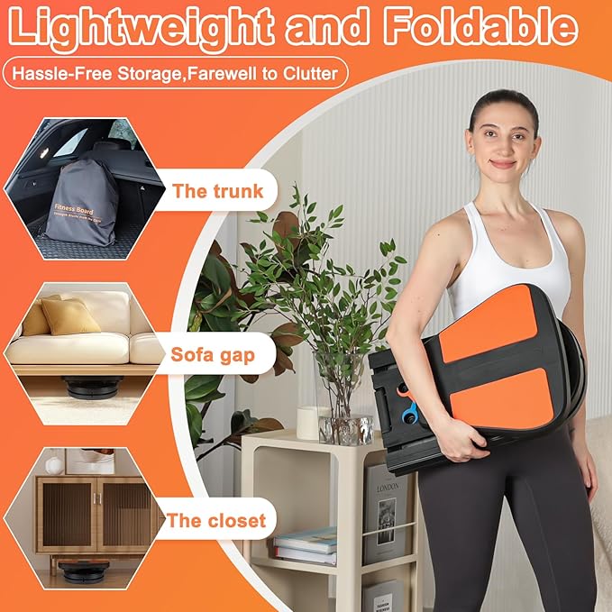 Pilates Board - Pilates Reformer Set, Portable and Foldable Pilates Board for Home Workout, Multifunctional Pilates Board for Women, Pilates Reformer Machine for Home Exercise