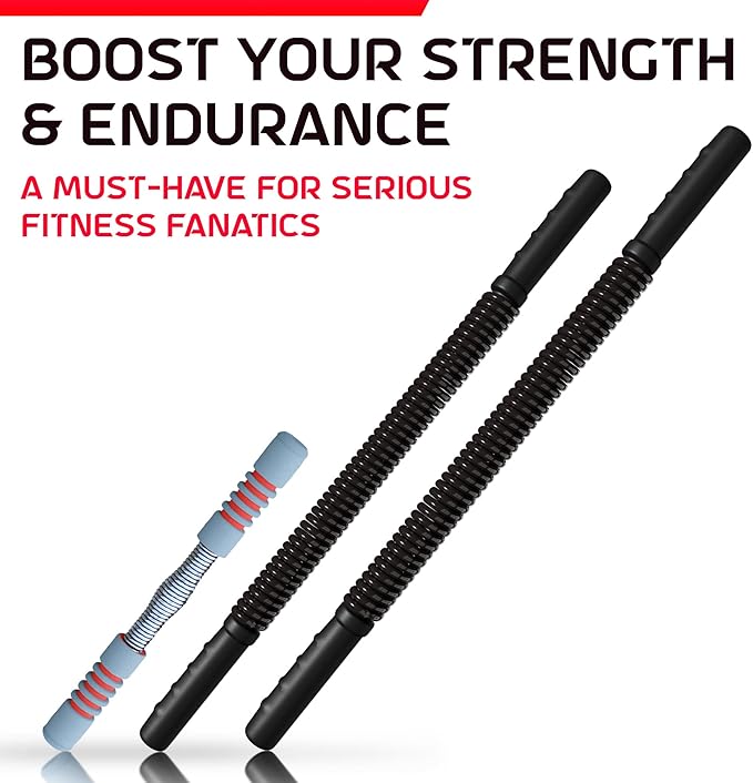 Zenooze's Power Twister Flex Bar, The Ultimate Upper Body Exercise Equipment for Strengthening Your Chest Workout, Shoulders,Biceps, Arms, Forearm Strengthener, Resorte para Hacer Ejercicio