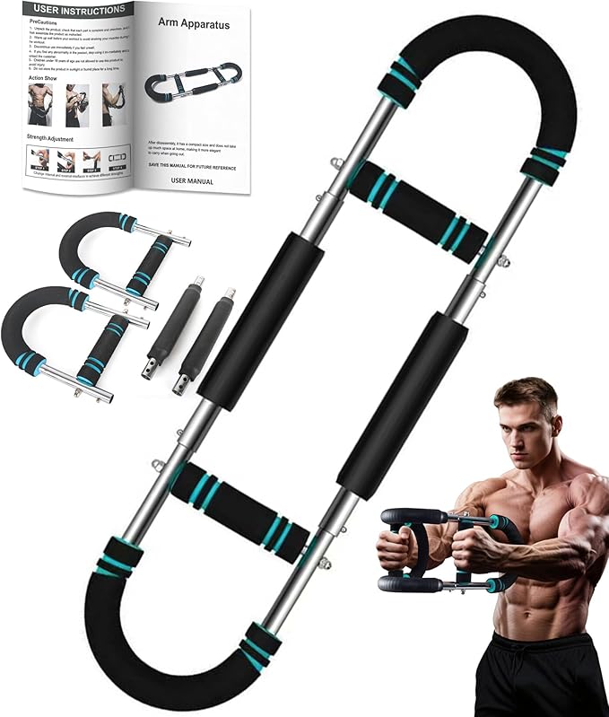 Twister Arm Trainer, 66-170lb Adjustable Chest Workout Equipment Power Twist Arm Trainer, Forearm Strengthener, Portable Spring Resistance for Home Fitness