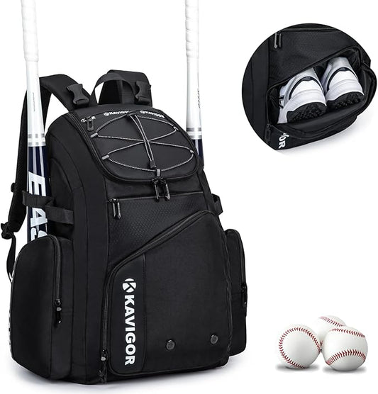 Baseball Bag for Youth and Adult, Softball Bag 50L Large Capacity Holds 4 Bats, Equipment Backpack with Shoes Compartment