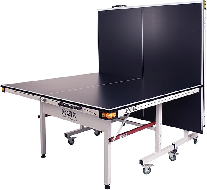 JOOLA Rally TL Professional MDF Indoor Ping Pong Table w/Quick Clamp Table Tennis Net & Post Set - 10 Minute Easy Assembly - Corner Ball Holders - Tournament Quality - Includes Playback Mode