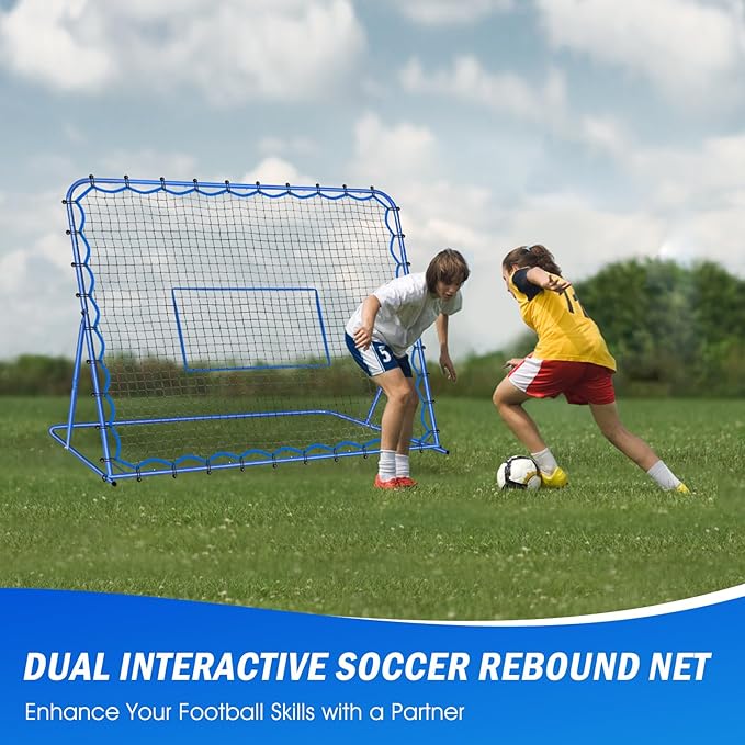 Soccer Rebounder Net, Quick-Switch Angle Soccer Training for Control, Passing Practice, Easy Setup Rebounder Gifts Aids & Equipment for Kids,Teens & Adults