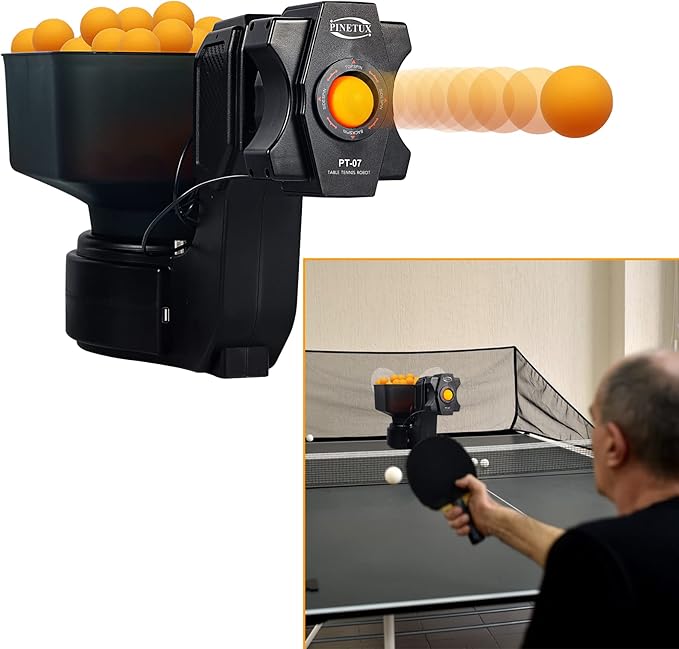 ZXMT Table Tennis Robots for Training, Table Tennis Machine, Advanced Pingpong Machine Automatic Tennis Balls Launcher with Customize Spin, Frequency, Ball Speed, Rotation Intensity, Landing, Height