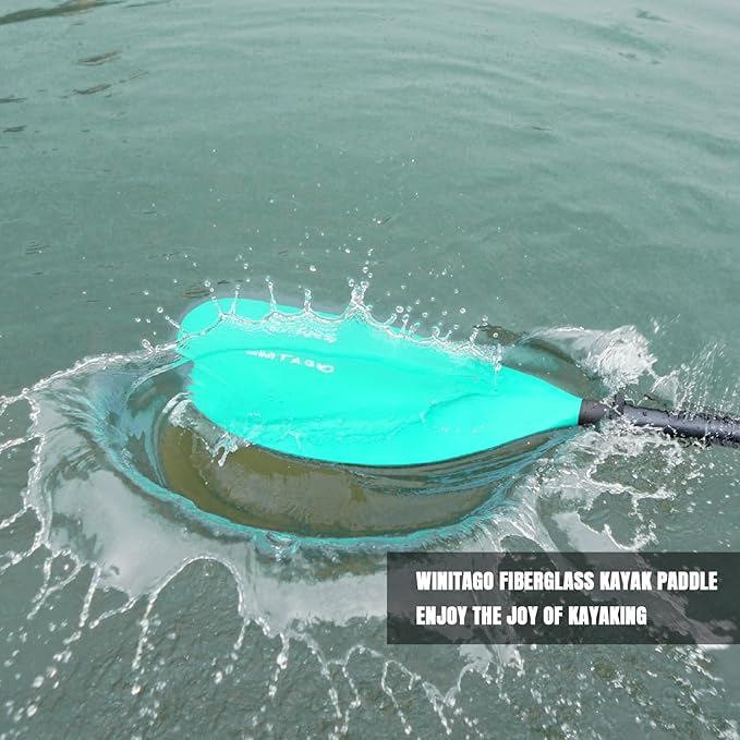 Kayak Paddle with Fiberglass Shaft and Reinforced Nylon Blade, Adjustable Kayaking Oars, 3 Piece, 230-250 cm/90-98 inches, 210-230 cm/82-90 inches