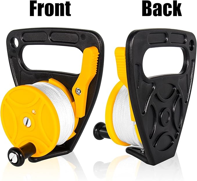 Compact 150ft Scuba Dive Reel Kayak Anchor with Thumb Stopper for Safety Underwater Diving Snorkeling