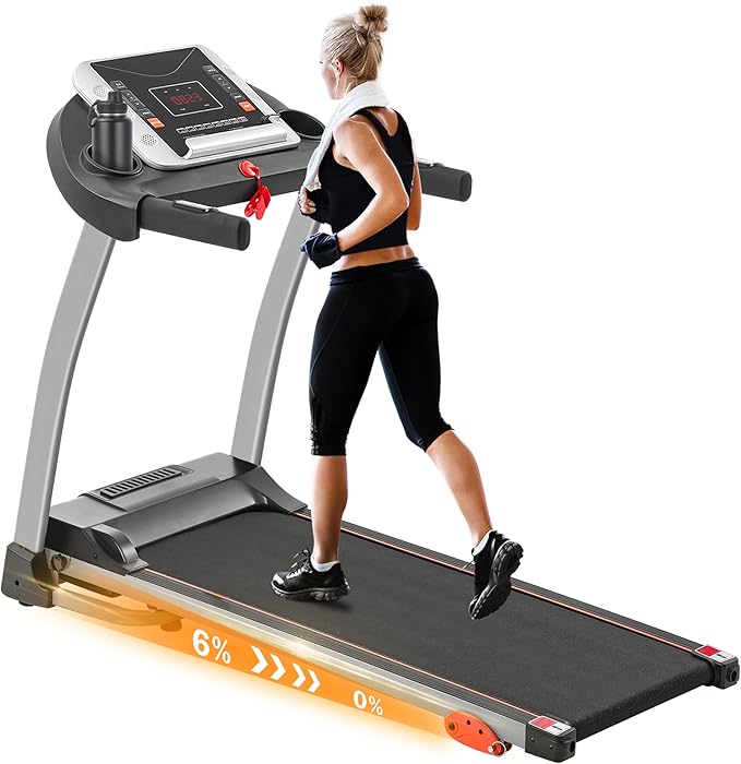Merax Treadmills for Home,Foldable Treadmill with Incline, 300LBS Capacity Motorized Treadmills for Running Walking Exercise,3.0HP Quiet Treadmill Machine for Home with Heart Rate Sensors & Speaker