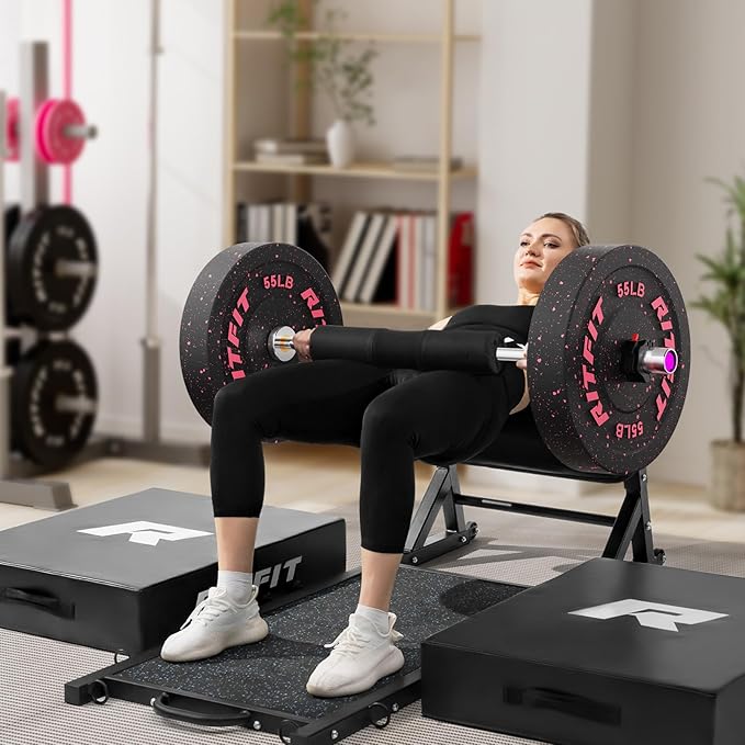 RitFit Barbell Weight Set - 4/6FT Olympic Barbell with Weight Plates (55-275LB Total) - Weightlifting Equipment for Squats, Curls, Deadlifts, Presses, Hip Thrusts