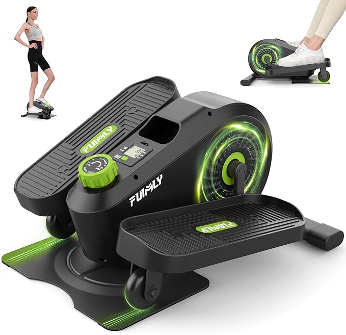 FUNMILY Under Desk Elliptical, Under Desk Bike Pedal Exerciser, Fully Assembled Leg Exerciser 2 in 1 Seated Standing Elliptical, Ultra-Quiet Mini Elliptical Machines for Home Office Use