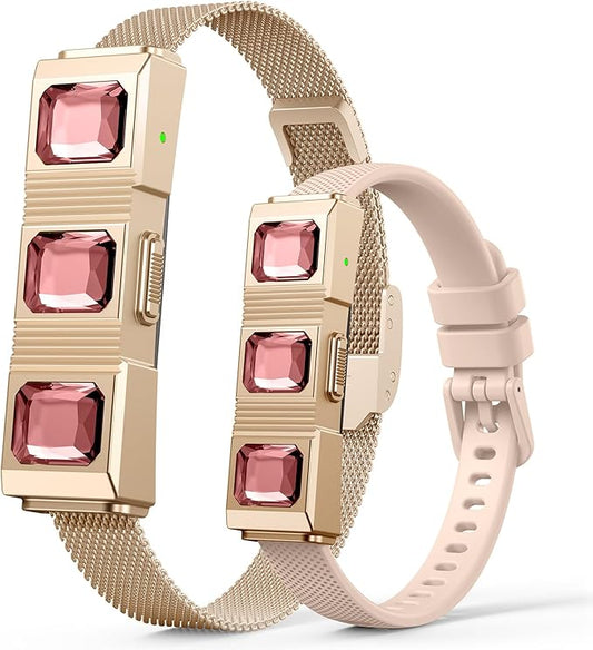 Smart Bracelet, Wearable Activity & Fitness Tracker Band, 24/7 Sleep Tracker, All-Day Continuous Heart Rate Blood Pressure Stress HRV Monitor, 170+ Sport Modes Smart Wristband with 2 Bands, Free APP