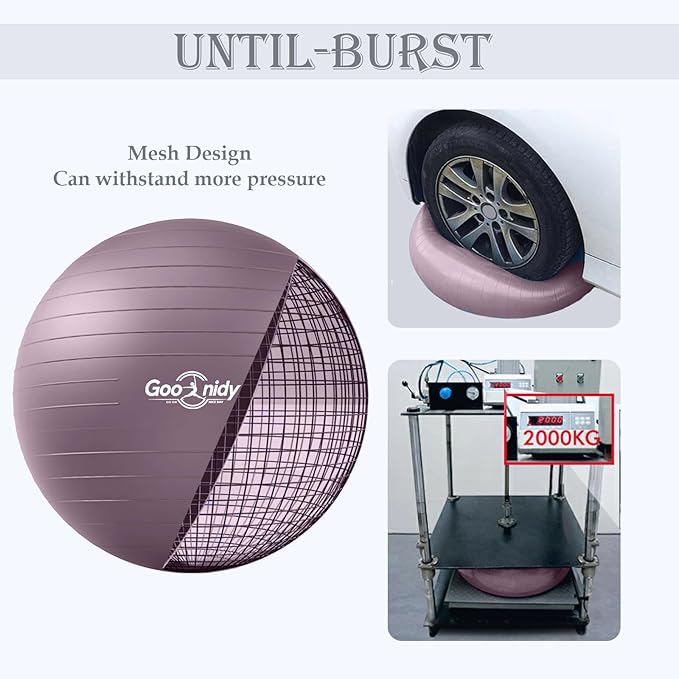 Soft Exercise ball, Anti-Burst Yoga Ball Chair Supports 2200lbs, Workout Equipment w/ Pump for Pregnancy Medicine Birthing Physical Therapy Stability Excersing Birth Swiss Fitness Gym Physio Labor Abs