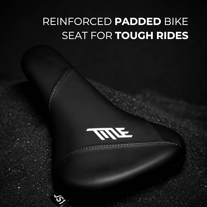 Title MTB JS1 Bike Saddle – Performance Mountain Bike Seat for Dirt Jumps, Slopestyle & Downhill – Grippy, Lightweight Saddle for Freeride, Enduro & Street – Black