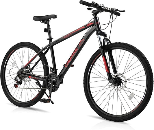 Ktaxon Mountain Bike 24/26/27.5 Inch Men & Women Mountain Bike with 21-Speed Adult Bikes, Double Disc Brake, Suspension Fork and High Carbon Steel Frame