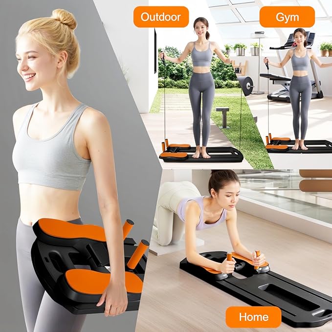 Pilates Board, Pilates Reformer Set, Portable Ab Core Trainer, Multifunctional Abdominal Board, Portable pilate Reformer, Foldable Pilates Reformer Board for Home