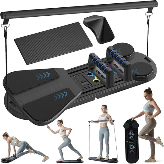 Pilates Reformer Set - Pilates Board for Home Workout, All in One Pilates Equipment with Timer, Home Pilates Machine Kit, Exercise Board, Ab Core Trainer, Core Workout Equipment