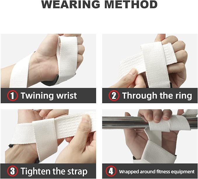 SKDK Cotton Hard Pull Wrist Lifting Straps Grips Band-Deadlift Straps with Neoprene Cushioned Wrist Padded and Anti-Skid Silicone - for Weightlifting, Bodybuilding, Xfit, Strength Training