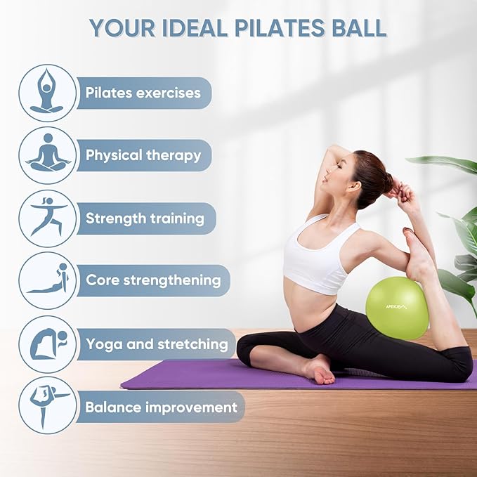 APEXUP Yoga & Pilates Ball - Anti Slip Heavy Duty Gym Ball for Fitness, Balance & Core Workout