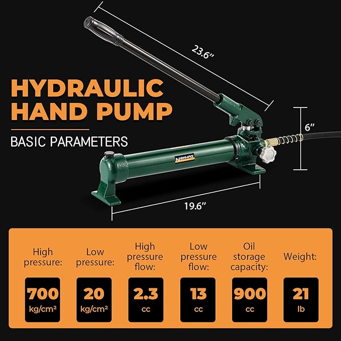 Newhai Powerful Hydraulic Hand Pump 10000psi Hydraulic Manual Lifting Pump Single Acting Hand Operated Porta Power Pump for Hydraulic Tools CP-700