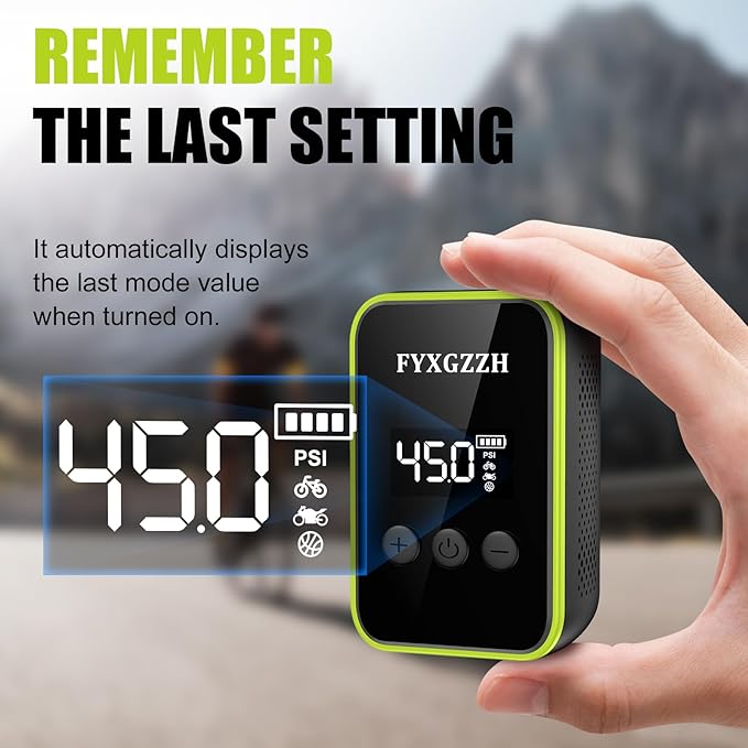 Mini Electric Bike Pump - Fast Inflate Bike Tire Pump with Gauge, 150PSI Air Pump with Presta and Schrader Valve for Road Bike, Mountain Bike, E-Bike, Motorcycle