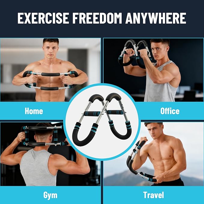 Twister Arm Trainer with 4 Springs, 30-120lb Adjustable 6 Resistance Levels Twister Arm Chest Exerciser, Portable Chest Workout Equipment for Men & Women, Enhancing Upper Body Muscle (Yellow)