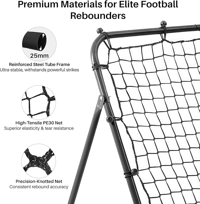 Soccer Rebounder Net - Portable Bounce Back Trainer for Soccer, Baseball, Softball & Lacrosse | Adjustable Practice Target Pitchback Net for Backyard Training Equipment Gift for Kids & Adults