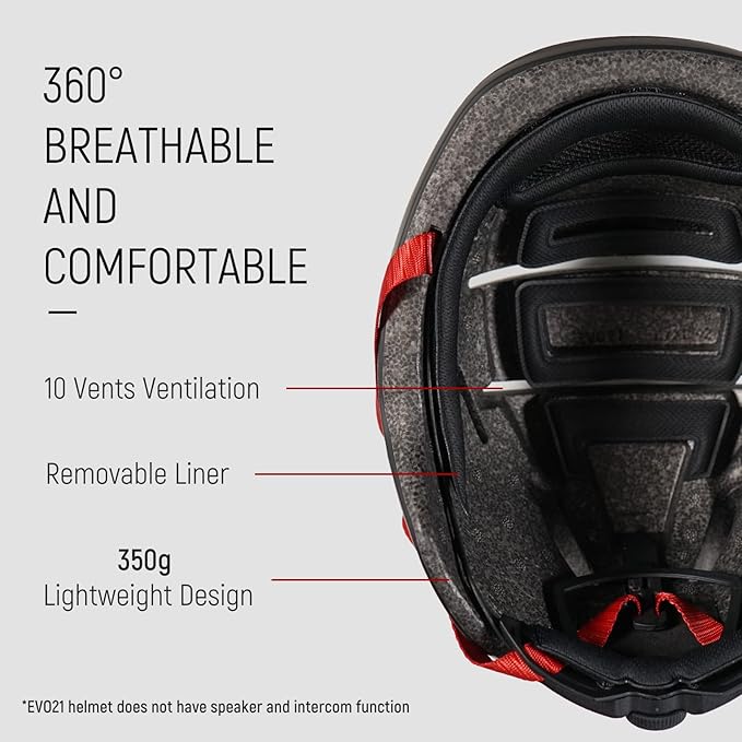 LIVALL EVO21 Smart Bike Helmet with Light, Smart Helmet with Wide-Angle Light | Turn Signals | Brake Warning Light | Fall Detection, Bike Helmets for Men Women, Bicycle Helmet for Urban Commuter