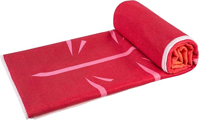 Yoga Drip Yoga Towel - Non Slip Hot Yoga Mat Towel With Corner Pockets, No-Skid Grip, and Built-in Alignment Lines | Soft, Moisture Wicking, and Sweat Absorbent | No Bunching, Stays in Place 72" x 25"