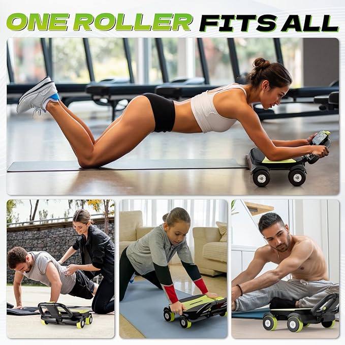 EAST MOUNT Ab Roller Wheel - Ab Roller with Elbow Support for Core Workout Belly Fat Automatic Rebound Abdominal Wheel for Women Men Home Gym Equipment