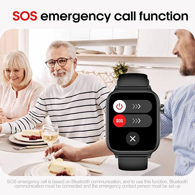 Smart Watch for Women Men (Answer/Dial) 1.96" IPS Smartwatch, 24/7 Heart Rate/Blood Oxygen/Blood Pressure/Sleep Monitor, Blood and Body Composition,100+ Sports Modes Fitness Tracker (Blue)