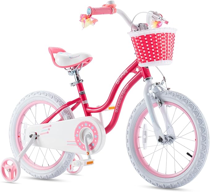 RoyalBaby Girls Bike EZ Bike Stargirl Training Free Balance to Pedal Easy Learning Bicycle, 12-20 Inch for Toddlers & Big Kids.