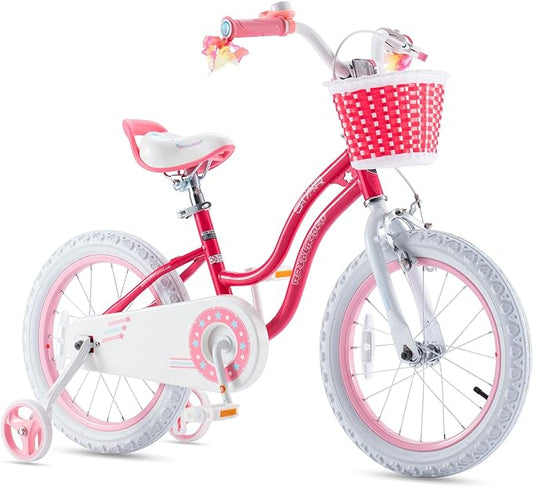 RoyalBaby Girls Bike EZ Bike Stargirl Training Free Balance to Pedal Easy Learning Bicycle, 12-20 Inch for Toddlers & Big Kids.