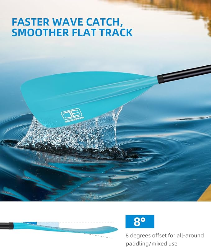OCEANBROAD SUP Paddle - Adjustable Stand-Up Paddle for Paddleboard Kayak, Adjustable Aluminum Alloy Shaft with Reinforced Nylon Blades