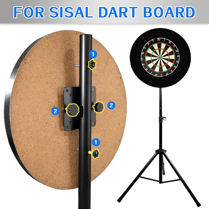 Turnart Dart Board Stand,Dart Board Outdoor Holder 3.7KG Duty Portable Dartboard Stands for Adults, Dartboard Accessories Adjustable Height 106cm to 200cm