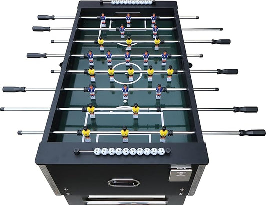 54" Foosball Table - Soccer Table Game for Home/Office, Foosball Table with Levelers, Heavy Duty MDF & Steel Construction with Chrome Players - Includes 4 Balls (Black)
