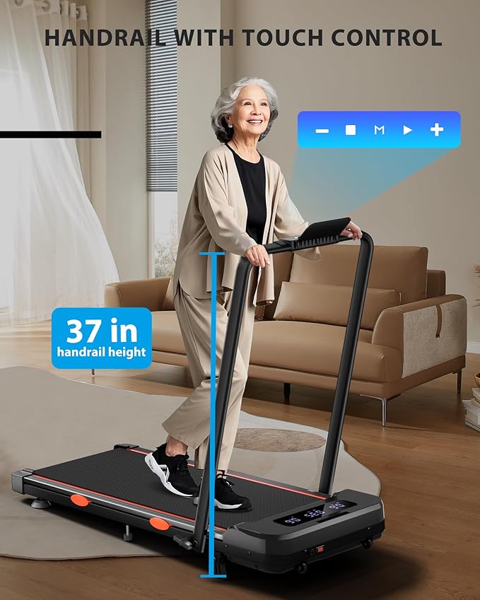 340lb Capacity Walking Pad Treadmill with 12% Incline, Big LED Display Under Desk Treadmill Support Full Manual/3-Preset Countdown/App Mode, Portable Treadmills for Small Spaces, Home