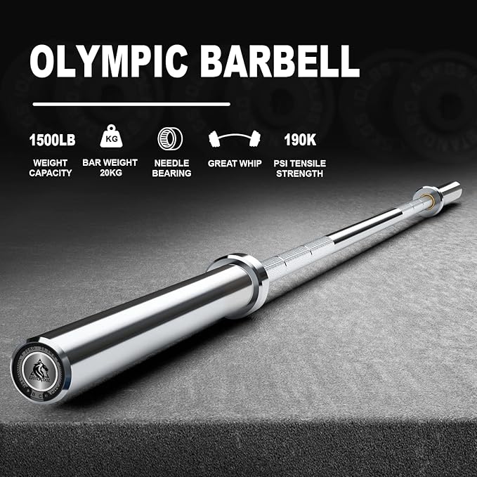 LIONSCOOL 7FT Olympic Barbell for Weightlifting, Power Lifting, 2 Inch Strength Training Bar for Squats, Deadlifts, Presses, Rows, Curls - 700lbs/1000lbs/1500lbs Capacity