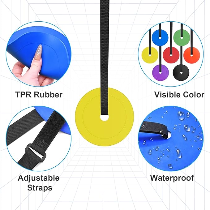 7 Pieces Soccer Goal Target Trainer with Adjustable Straps,Multi-Color Soccer Target for Shooting Accuracy Training for Football,Hockey,Basketball,Lacrosse Goal Sports Training