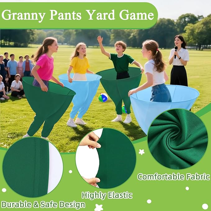 Granny Pants Yard Game Freaky Party Games Pants with Bouncy Balls and Air Pump Oversized Granny Pants Outdoor Game for Adults and Family Interactive Throwing Game for Group Gatherings