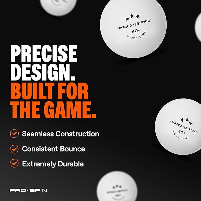 PRO SPIN Ping Pong Paddles - High-Performance Set with Premium Table Tennis Rackets, 3-Star Ping Pong Balls, Compact Storage Case | Professional Quality Ping Pong Paddle Set | Indoor & Outdoor Games