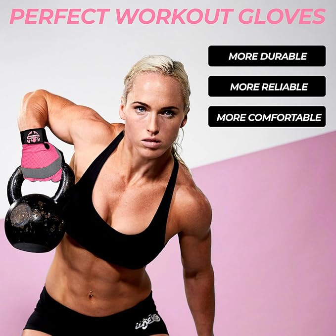 FIGHTSENSE Workout Gloves for Men and Women,Weight Lifting Gloves with Enhanced Grip,Padded Palm,Adjustable Wrist Straps and Breathable Design for Optimal Performance & Comfort in Gym