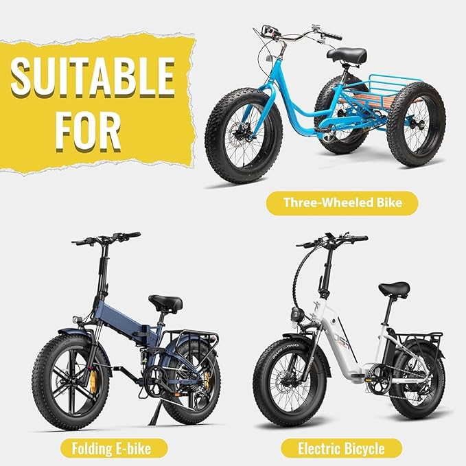 MOHEGIA E-bike Fat Tires Replacement Set: 2 Pack 20x4.0 inch Electric Bicycle Tires, Pair Inner Tubes with Tire Levers, High-Performance with Street or Urban Road Riding