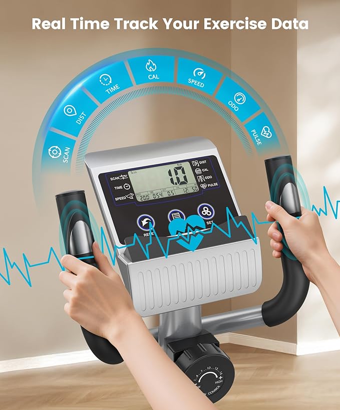Dripex Elliptical Exercise Machine, Magnetic Elliptical Machine for Home, Hyper-Quiet Elliptical Training Machines w/ 6KG Flywheel, 16 Resistance Levels, Pulse Sensor, LCD Monitor