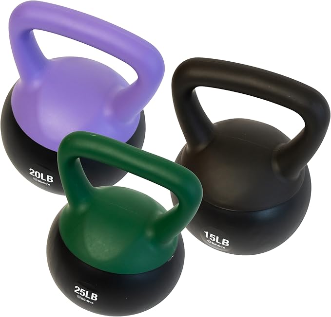 bintiva Soft Kettlebells - Sea and Iron Sand Filled Weights for Women and Men - Color Coded Kettle Bell Sets