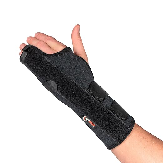 Boxer Fracture Splint Hand Brace with Finger Support – Wrist Brace Left Hand with Adjustable Fit, Hypoallergenic Material & Soft Edges – Designed for Metacarpal Fracture, Sprain, or Swelling