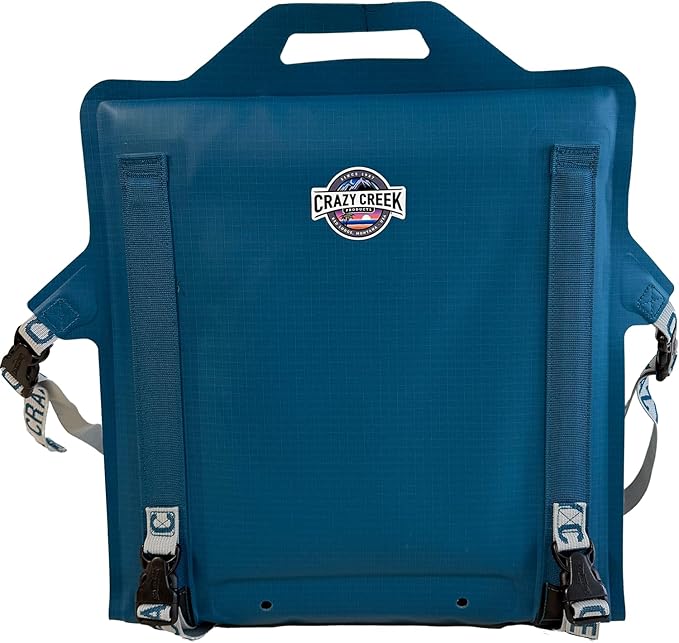 Crazy Creek Canoe Chair IV for Kayaking, Fishing, Camping & More, Detachable for Off The Boat Use, 250 LBS Weight Capacity, Adjustable Straps, Water-Resistant, Forest Green (Aleutian Blue)